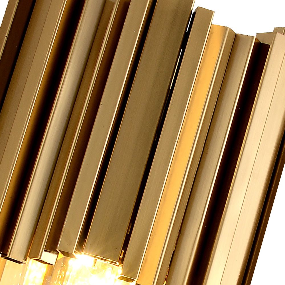 Gold & Clear Crystal Wall Light | Postmodern Chandelier Wall Fixture