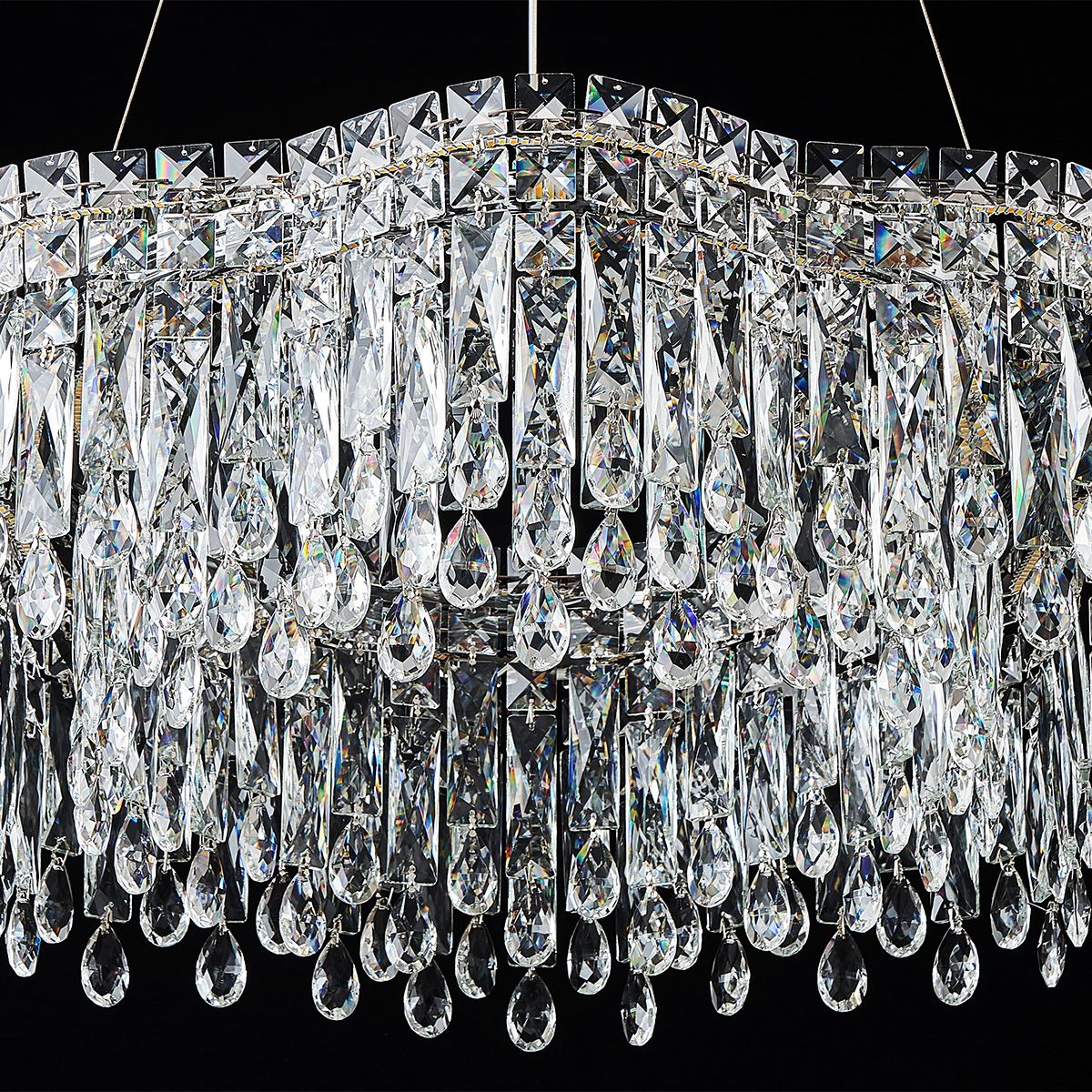 Genuine Crystal LED Chandelier Pendant Light Dimmable Remote | Ceiling Lights & Chandeliers