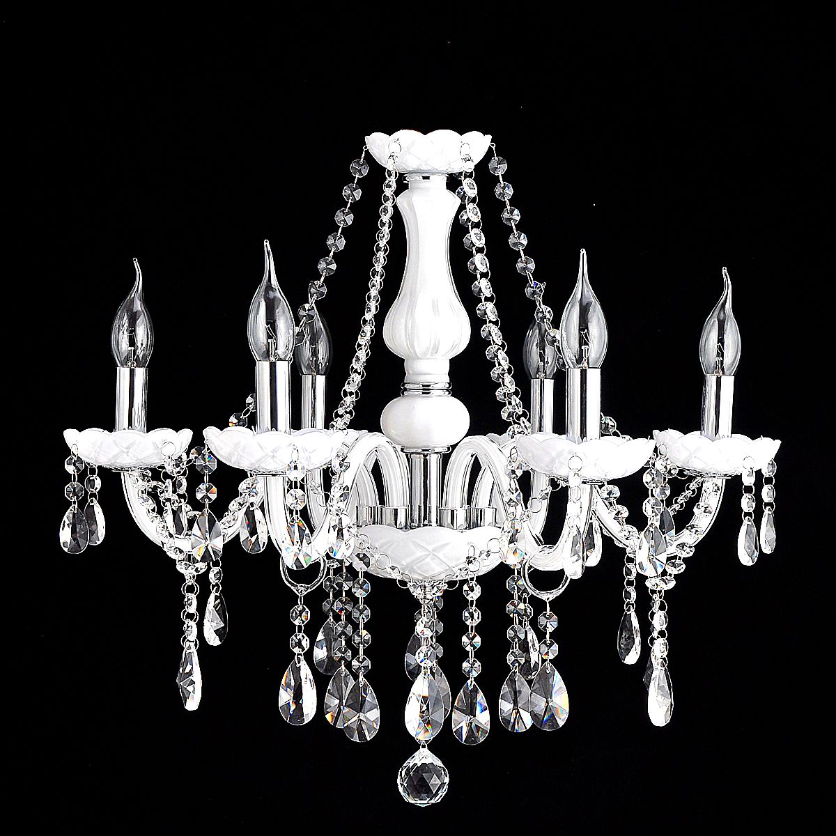 Genuine K9 Crystal White 6/8/10 Arms Chandelier Pendant Ceiling Light | Ceiling Lights & Chandeliers