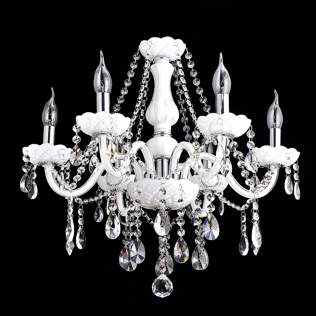 Genuine K9 Crystal White 6/8/10 Arms Chandelier Pendant Ceiling Light | Ceiling Lights & Chandeliers