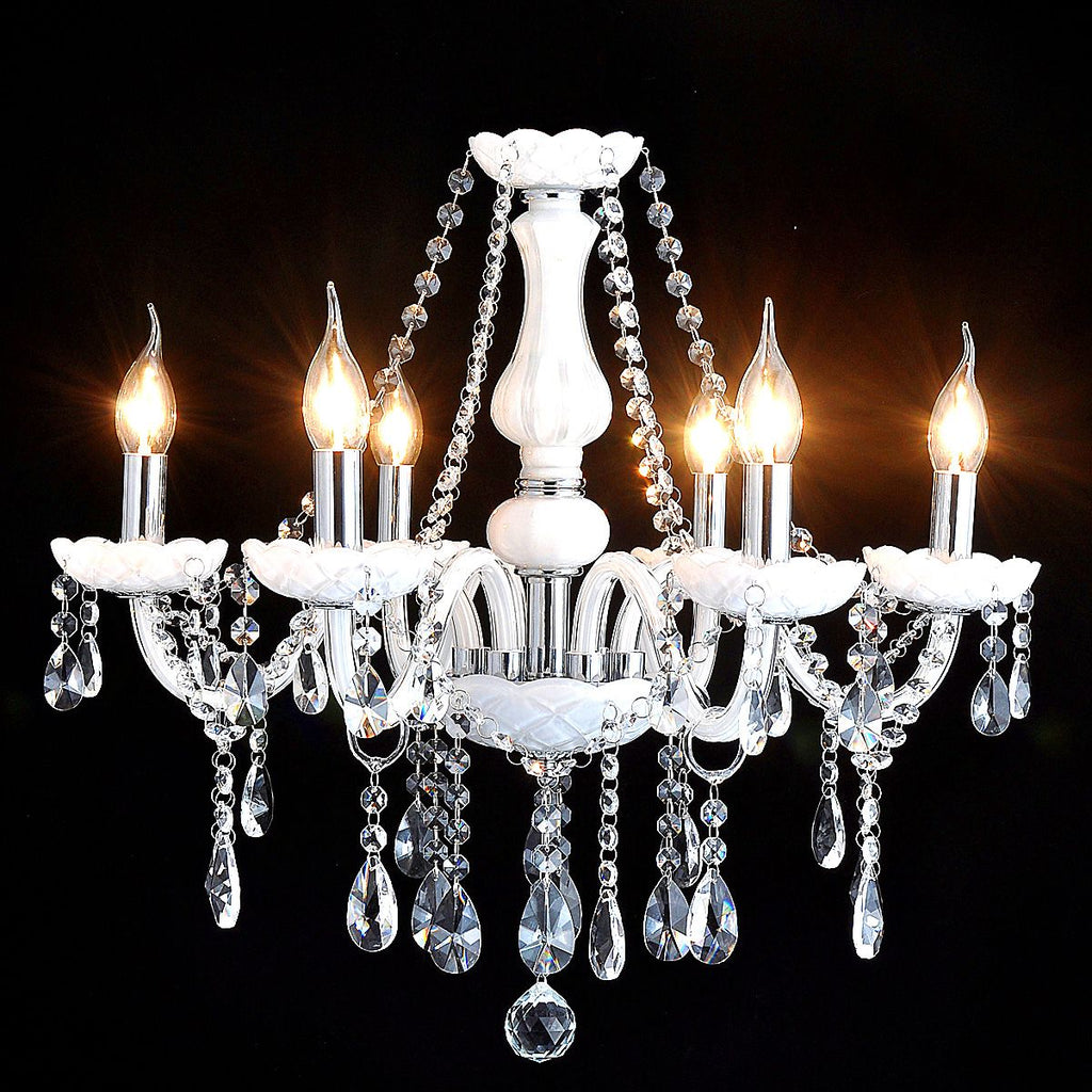 Genuine K9 Crystal White 6/8/10 Arms Chandelier Pendant Ceiling Light | Ceiling Lights & Chandeliers
