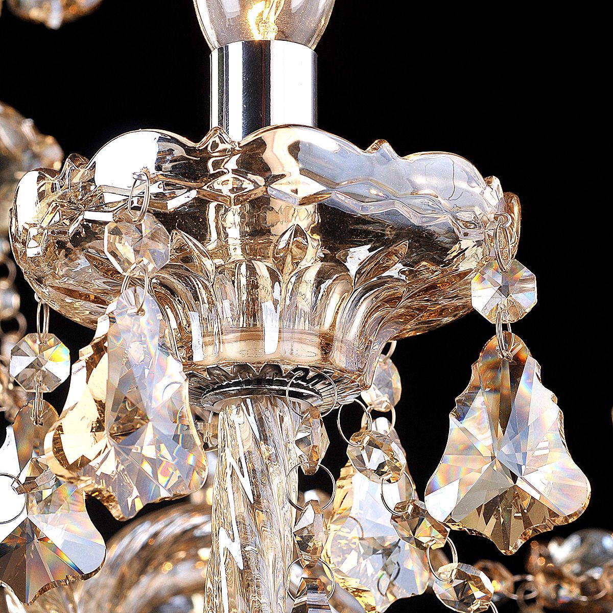 Genuine K9 Crystal Chandelier Champagne Silver Pendant Light | Ceiling Lights & Chandeliers