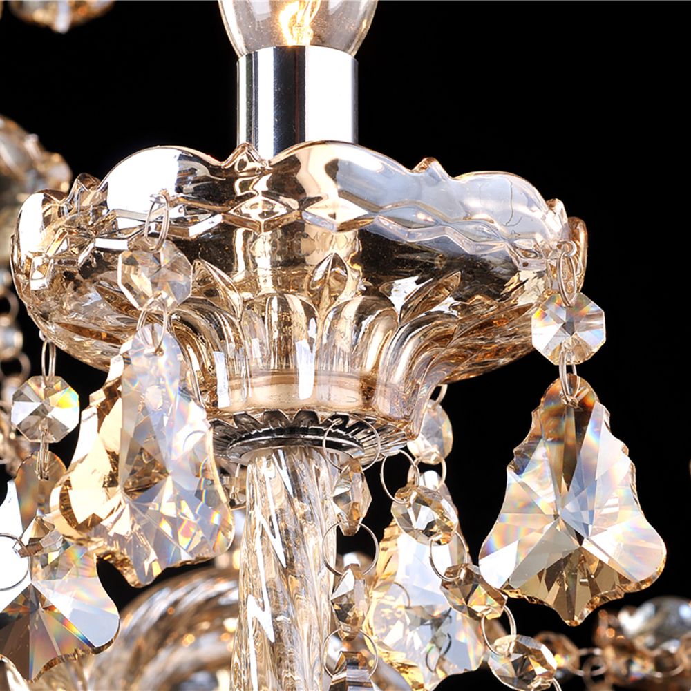 Genuine K9 Champagne Crystal 5-7 Arms Chandelier Floor Lamp | Floor Lighting
