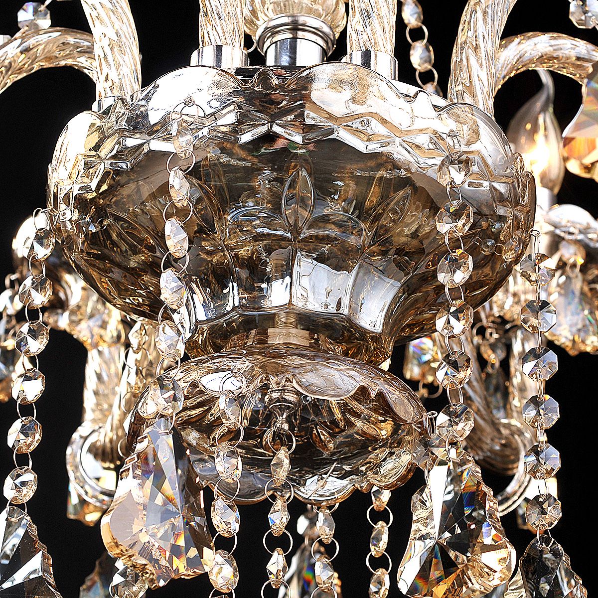 Genuine K9 Crystal Chandelier Champagne Silver Pendant Light | Ceiling Lights & Chandeliers