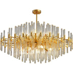 Clear Crystal Rods & Gold Postmodern K9 Chandelier Pendant | Ceiling Lights & Chandeliers