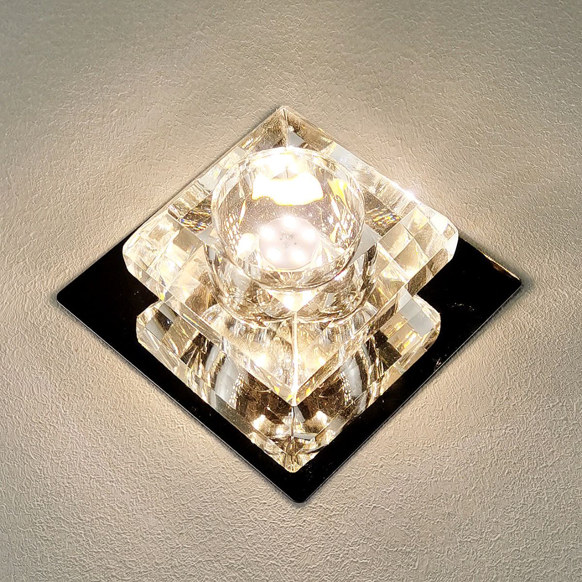 Square 3–5W Crystal LED Downlight – Cool & Warm Lighting | Ceiling Lights