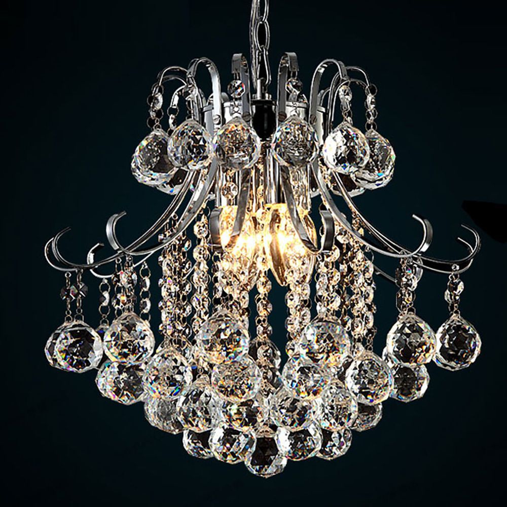 Genuine K9 Crystal Balls 3/4/6 Bulbs Modern Chandelier Flush Lamp | Ceiling Lights & Chandeliers