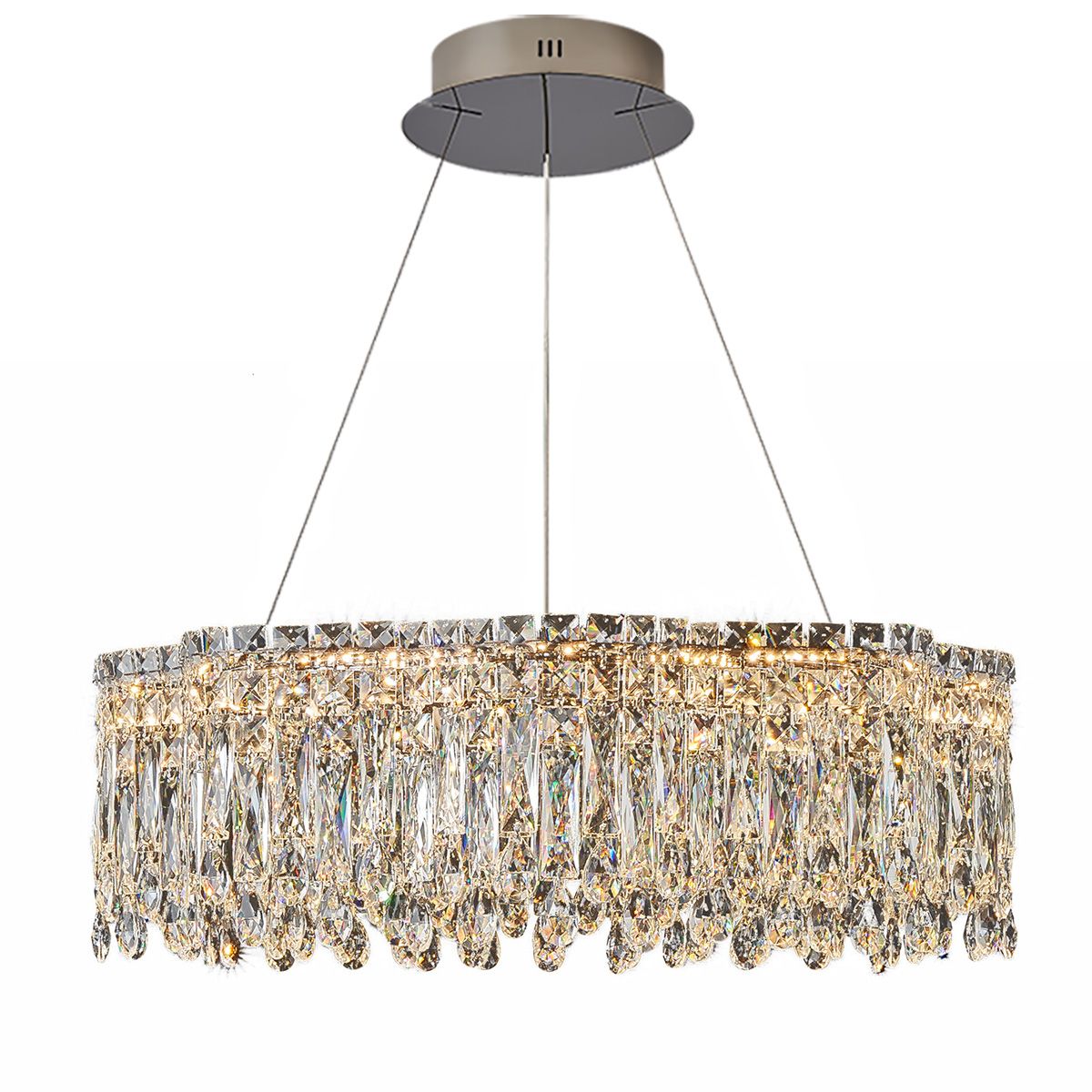 Genuine Crystal LED Chandelier Pendant Light Dimmable Remote | Ceiling Lights & Chandeliers