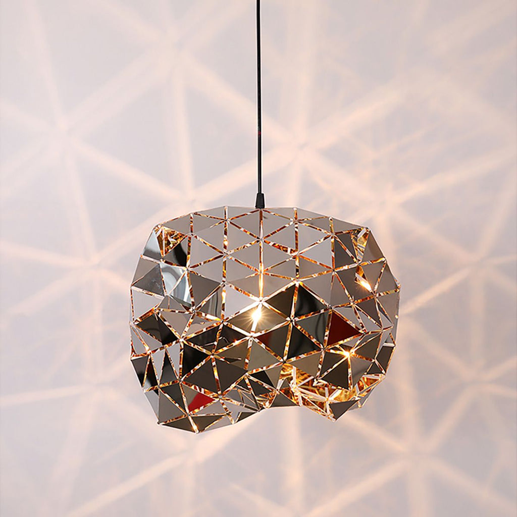 Stainless Steel Triangle Pattern Pendant Light Mirror Finish | Ceiling Lights & Chandeliers