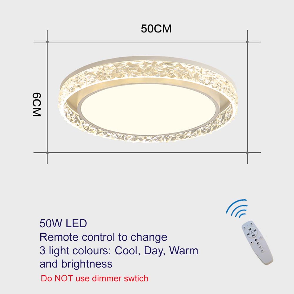 Crystal LED Flush Ceiling Light Chandelier Dimmable Colours | Ceiling Lights