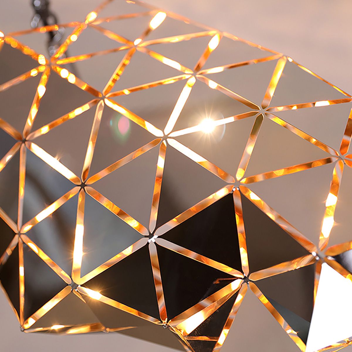 Stainless Steel Triangle Pattern Pendant Light Mirror Finish | Ceiling Lights & Chandeliers