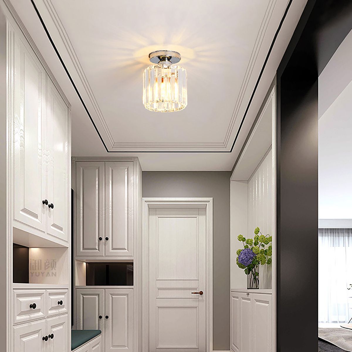 Genuine Crystal Hallway Flush Ceiling Light Chandelier | Ceiling Lights