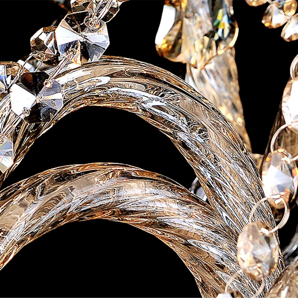 Genuine K9 Champagne Crystal 5-7 Arms Chandelier Floor Lamp | Floor Lighting