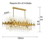 Smoky Clear Crystal Gold Metal Postmodern Dining Chandelier | Ceiling Lights & Chandeliers