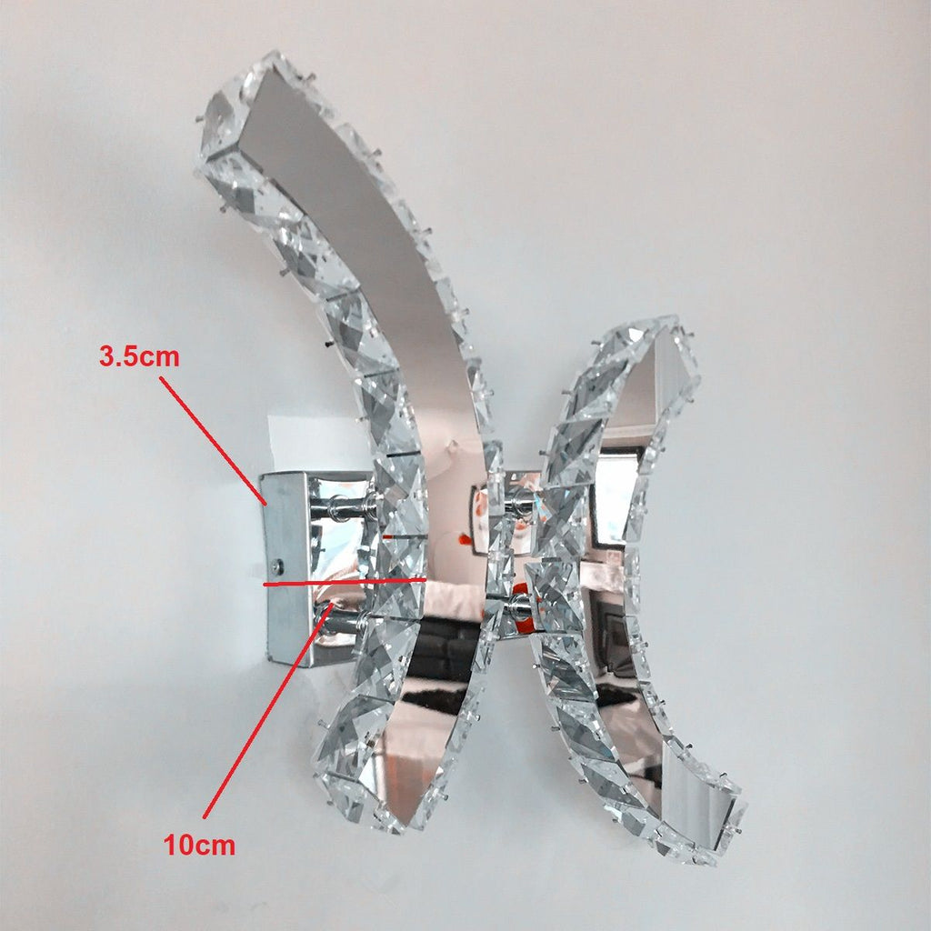 K9 Crystal Double C Chrome LED Wall Light | Modern Wall Chandelier
