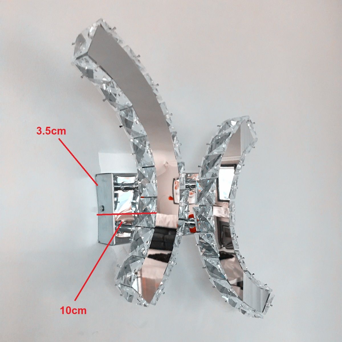 K9 Crystal Double C Chrome LED Wall Light | Modern Wall Chandelier