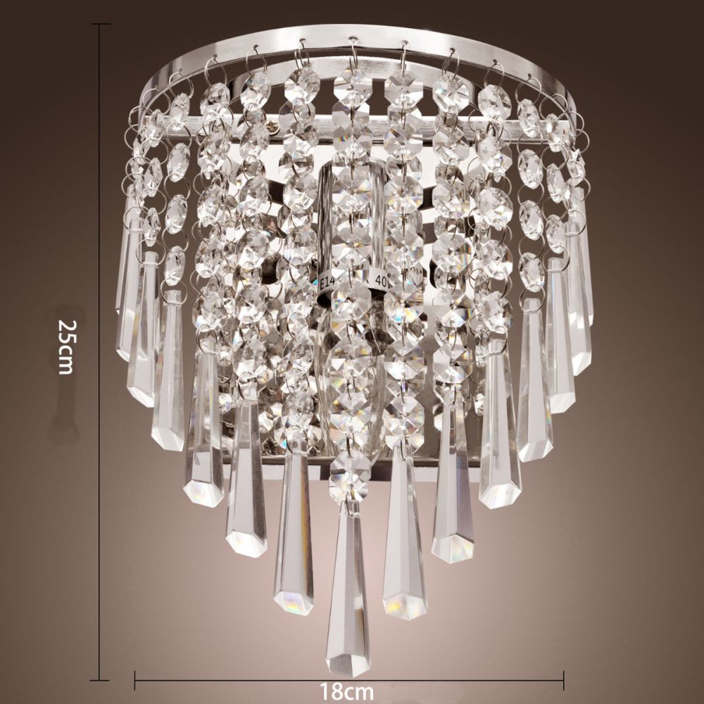 K9 Crystal Wall Light E14 Chrome Clear | Modern Chandelier Wall Light