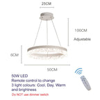 Crystal LED Chandelier Pendant Fitting Ceiling Light Dimmable | Ceiling Lights & Chandeliers