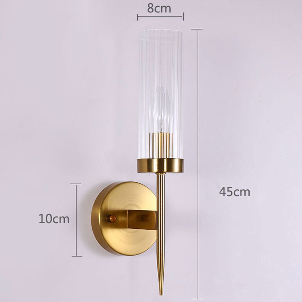 One Arm Clear & Gold Wall Light | Postmodern K9 Crystal Lighting