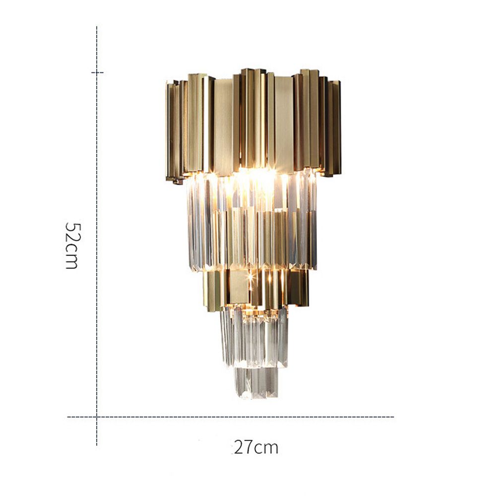Gold & Clear Crystal Wall Light | Postmodern Chandelier Wall Fixture